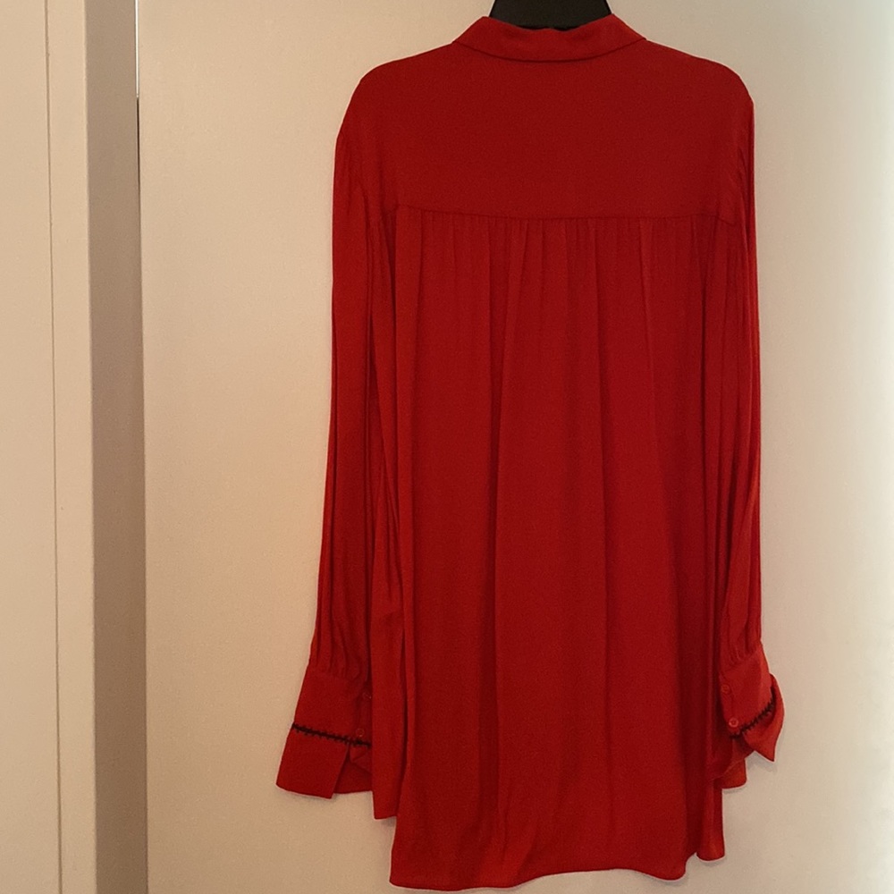 Massimo Dutti Red Button Down Blouse - image 3